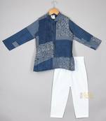 Two in one printed nehru jacket set