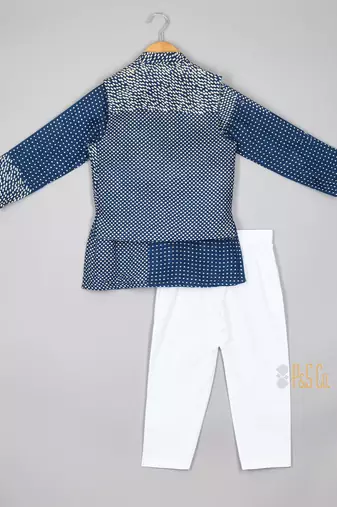 Two in one printed nehru jacket set