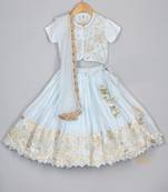 Moti blue top and lehenga set