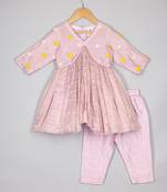 Lime green heart ghagara and blouse set