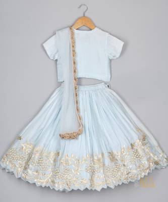 Moti blue top and lehenga set 2