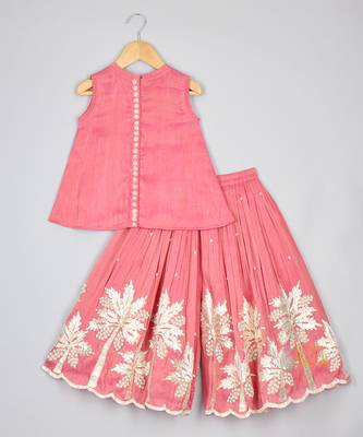Stunning gota work pink top and palazzo set 2