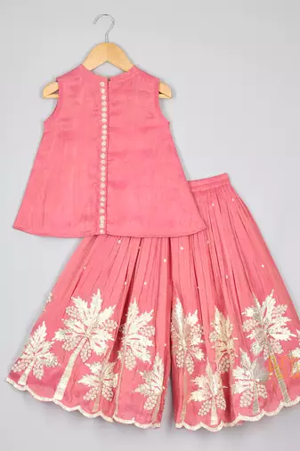 Stunning gota work pink top and palazzo set