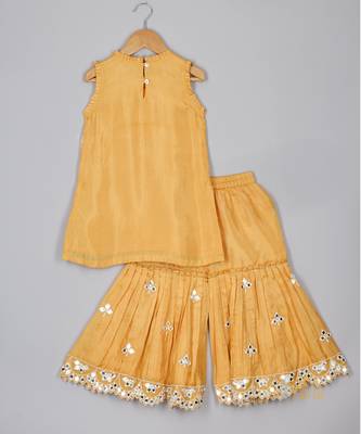 Mustard mirror kurta and sharara set 2