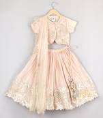 Beautiful beaded top with zari thread work lehenga and dupatta set