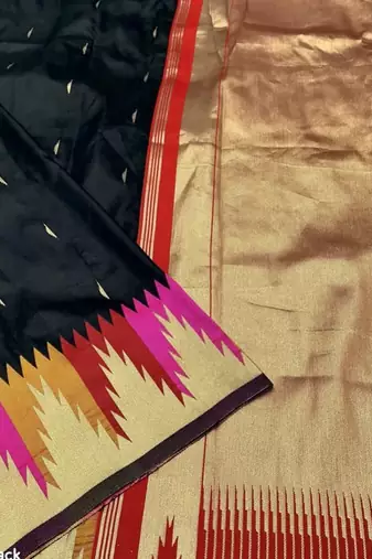 Black color silk blend sarees with blouse
