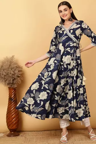 Women Trending Floral Printed Anarkali Kurta