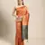 Orange jacquard cotton silk blend banarasi bandhani Saree