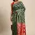 Bottle green jacquard cotton silk blend banarasi bandhani saree