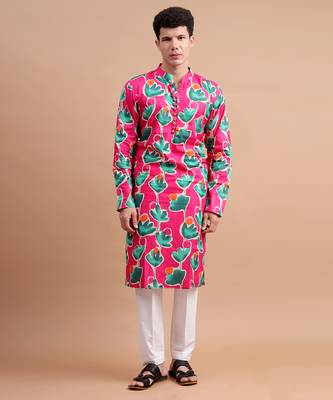 Pink men's kurta set 1