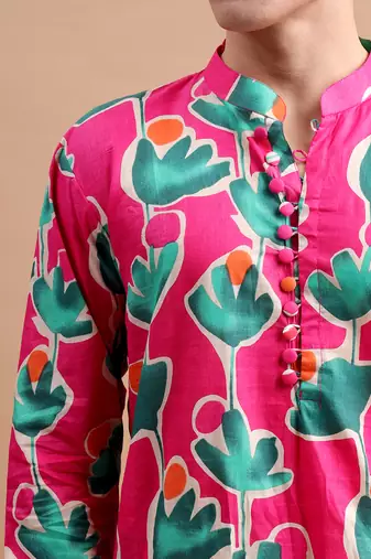 Pink men's kurta set