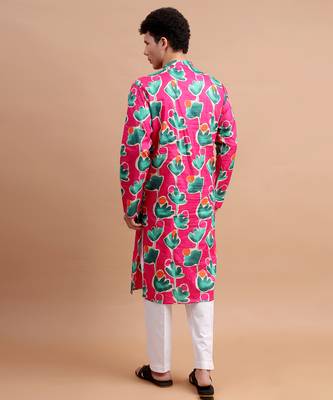 Pink men's kurta set 3