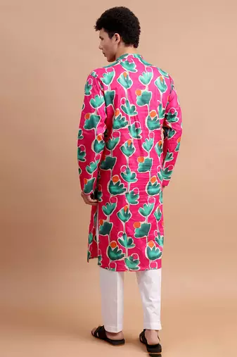 Pink men's kurta set