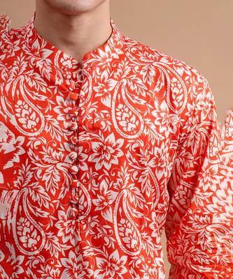 Orange men's kurta set 2