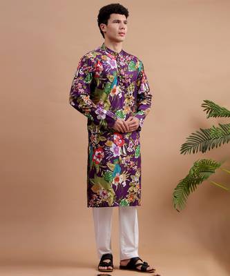 Purple men's kurta set 1