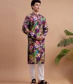 Purple men's kurta set