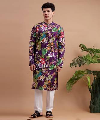 Purple men's kurta set 2