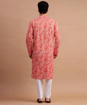 Orange men's kurta set 5
