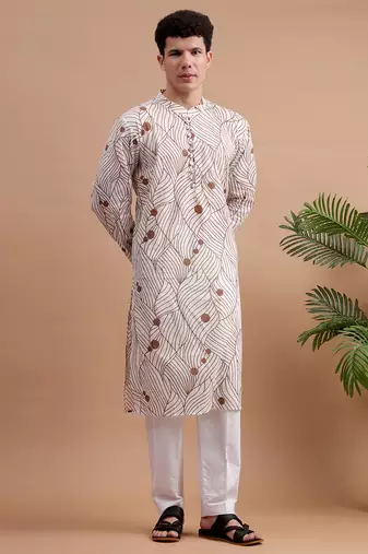 Brown men's kurta set