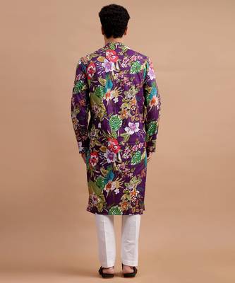 Purple men's kurta set 4