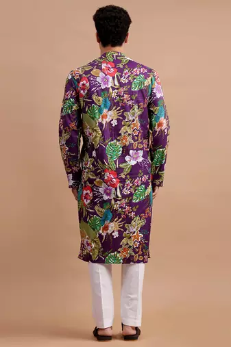 Purple men's kurta set