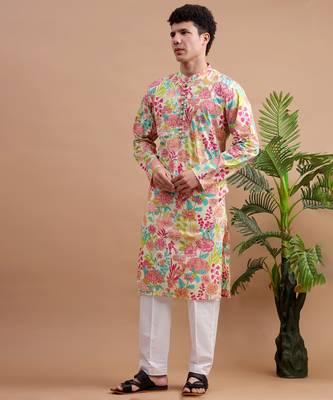 Multicolor men's kurta set 1