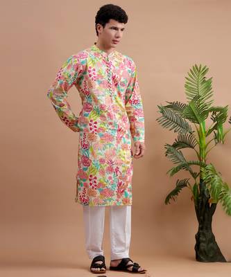 Multicolor men's kurta set 2