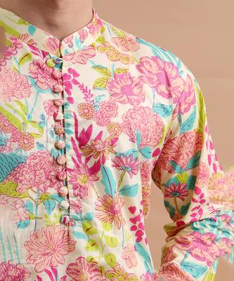 Multicolor men's kurta set 4