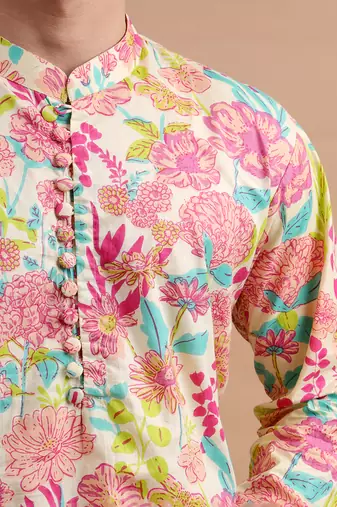 Multicolor men's kurta set