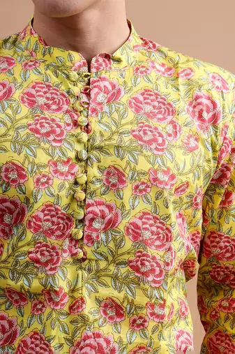 Yellow men's kurta set