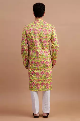 Yellow men's kurta set