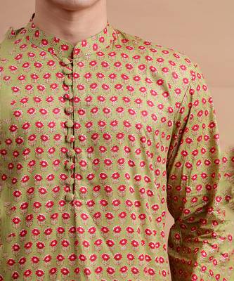 Green men's kurta set 2