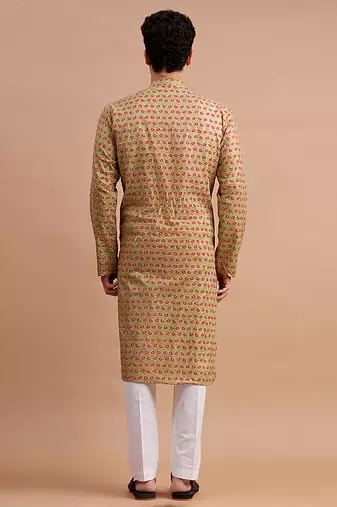 Green men's kurta set
