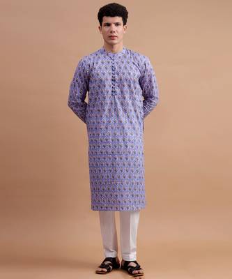 Lavender men's kurta set 1