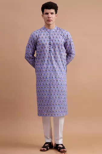 Lavender men's kurta set