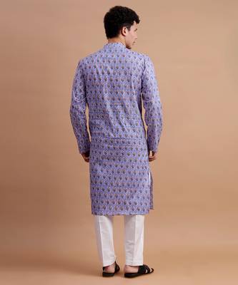 Lavender men's kurta set 4
