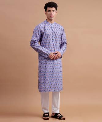 Lavender men's kurta set 5