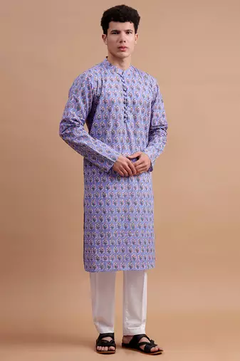 Lavender men's kurta set