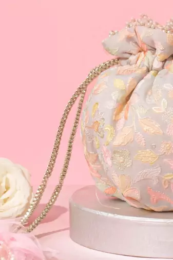 Flora round potli - grey