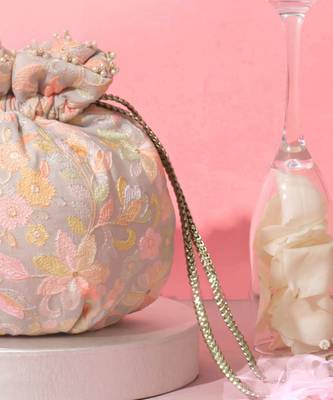 Flora round potli - grey 3