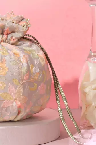 Flora round potli - grey