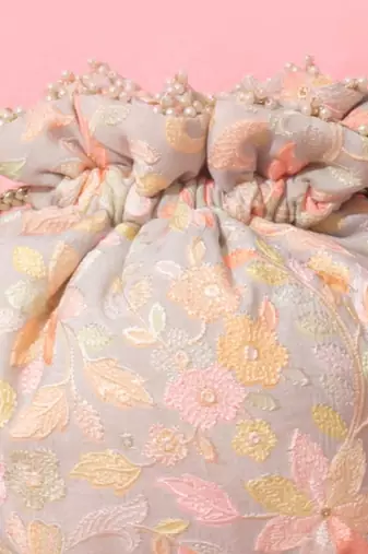 Flora round potli - grey