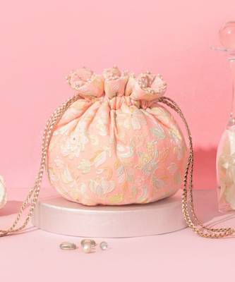 Flora round potli - peach 2