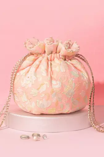 Flora round potli - peach