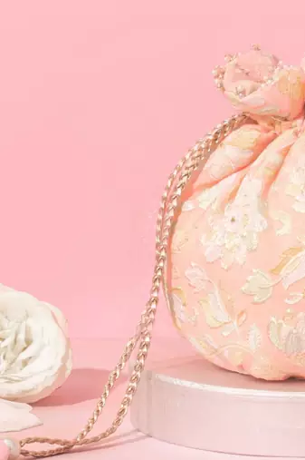 Flora round potli - peach
