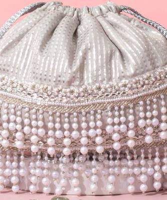 Sia pearl silver potli 5