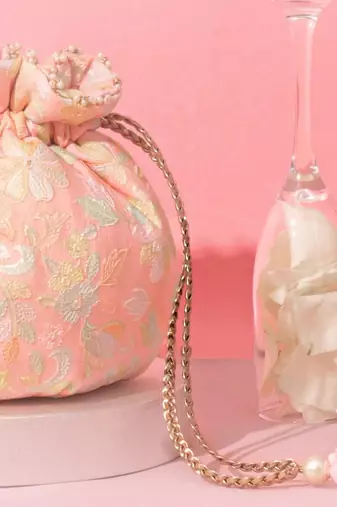 Flora round potli - peach