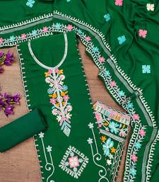 Georgette sequin & traditional pattern multicolor thread work kurta bottom dupatta