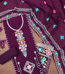 Georgette sequin & traditional pattern multicolor thread work kurta bottom dupatta