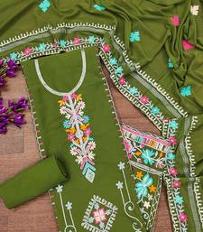 Georgette sequin & traditional pattern multicolor thread work kurta bottom dupatta